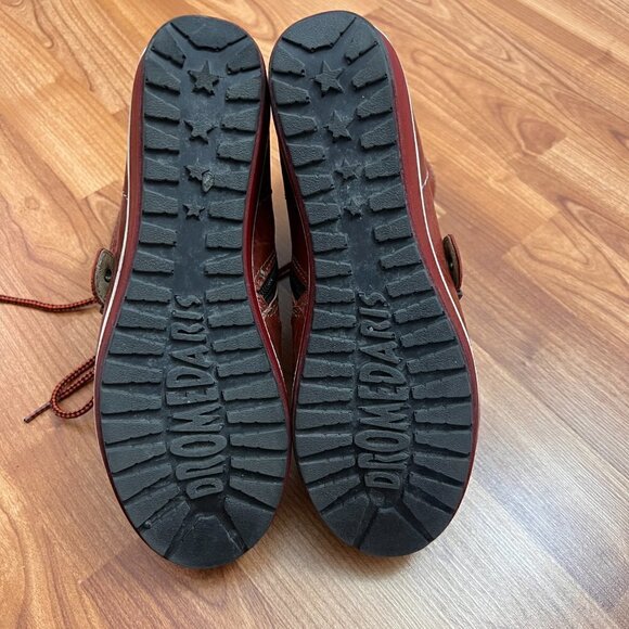 Dromedaris Genuine Leather & Tapestry Wedge Boots Sz 41 Red - Picture 10 of 11